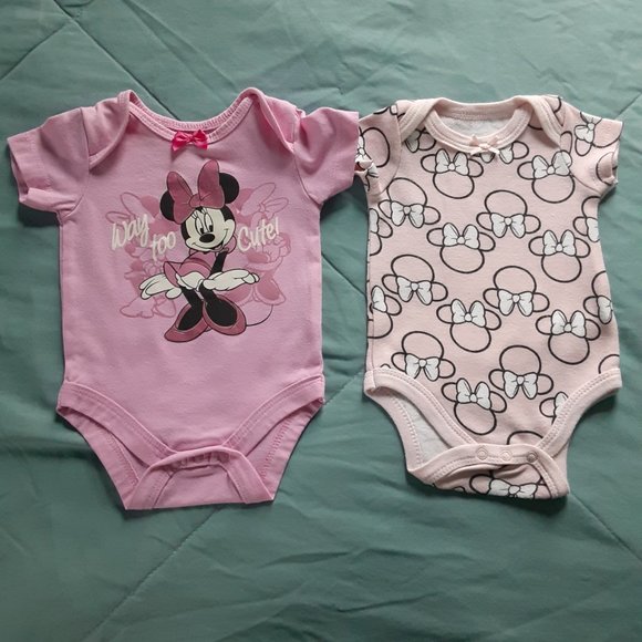Disney Minnie Mouse Baby Girls Onesies Lot Of 8 Size 0-3 Months - Picture 13 of 16
